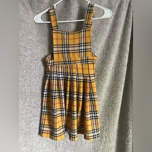 Girls Yellow plaid dress Hearts and Arrows